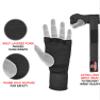 Padded Gel Inner Boxing Gloves for Men and Women with Long Elasticated Hand Wraps for Punching, Boxing, MMA, Muay Thai, Kickboxing and Martial Arts Training Pair (Black, Large) view 3