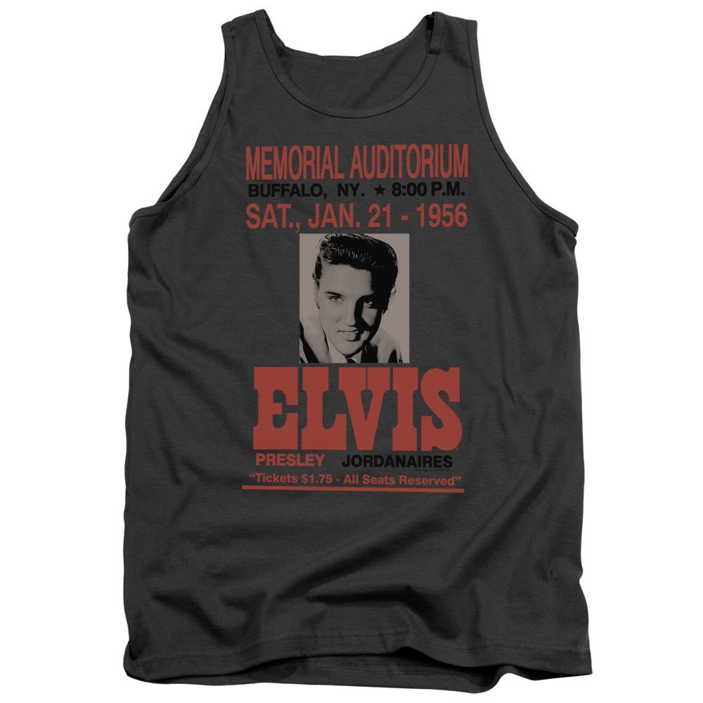 Elvis Presley Buffalo 1956 Unisex Adult Tank Top for Men and Women, 2X-Large Charcoal