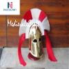 Medieval Roman Greek Corinthian Helmet with Plume LARP Fantasy Halloween Costume view 2