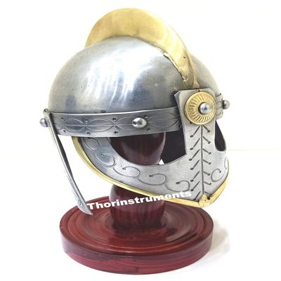 THOR INSTRUMENTS Mini Valas Guard Helmet, Silver, Decorative, Home & Office, On Stand, Vintage Home Decor Gifts