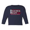 Baku Apparel Brady Belichick 2020 President Election Little Kids Toddler Long Sleeve T-Shirt (Navy, 3T) view 1