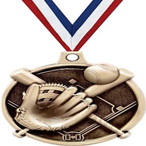 Softball Medals - 1 1/2" Gold Softball Medals, Great Kids Softball Awards with Custom Engraving 20 Pack