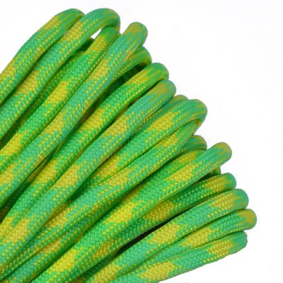 10', 25', 50', 100, 250', 1000' Hanks of Parachute 550 Cord Type III 7 Strand Paracord - Dayglow - 100 Feet