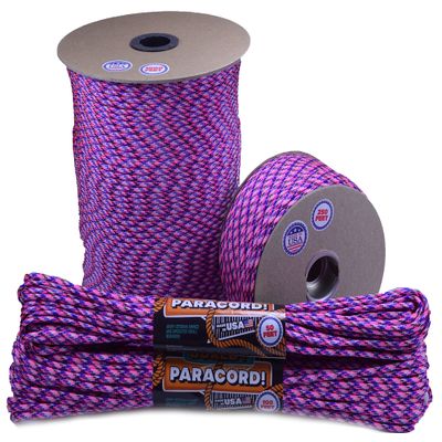 10', 25', 50', 100' Hanks, 250 Ft and 1000Ft Spools of Parachute 550 Cord Type III 7 Strand Paracord - Country Girl Camo - 25 Feet