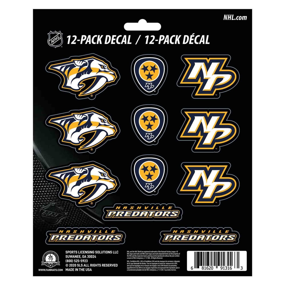 FANMATS 61144 Nashville Predators 12 Count Mini Decal Sticker Pack