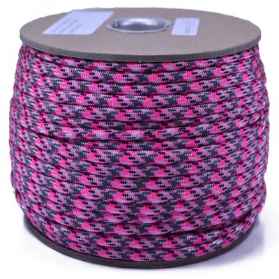 10', 25', 50', 100' Hanks, 250 Ft and 1000Ft Spools of Parachute 550 Cord Type III 7 Strand Paracord - Pretty in Pink - 250 Ft Spool