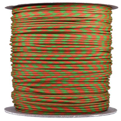 10', 25', 50', 100' Hanks, 250 ft Spool, 1000 Ft Spool of Parachute 550 Cord Type III 7 Strand Paracord - Neon Green and Orange 50(- 1000 Foot Spool