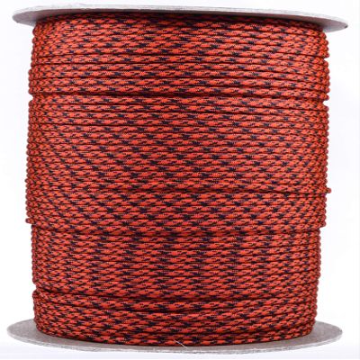 10', 25', 50', 100' Hanks, 250 ft Spool, 1000 Ft Spool of Parachute 550 Cord Type III 7 Strand Paracord - Neon Orange Camo - 1000 Foot Spool