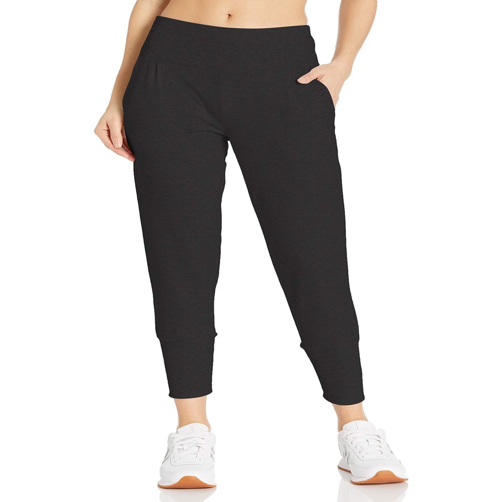Danskin Women's Slim Tapered Joggers, Rich Black, Small