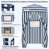 EAGLE PEAK Flex Ultra Compact 4x4 Pop-up Canopy, Sun Shelter, Changing Room, Portable Privacy Canopy Cabana for Pool, Fashion Photoshoots, or Camping, White/Blue view 2