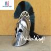 Medieval Greek Corinthian Helmet with Plume LARP Fantasy Halloween Costume view 1