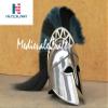 Medieval Greek Corinthian Helmet with Plume LARP Fantasy Halloween Costume view 3