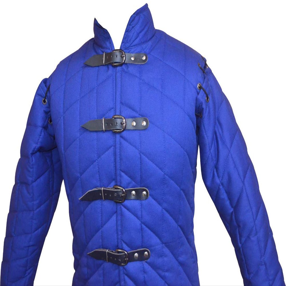 Medieval Arthur Full Sleeve Gambeson with Tasset ABS (Red, XXXL-Upto Chest 59 Inch)