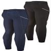 DEVOPS 2 Pack Men's Compression Pants Athletic Leggings with Pocket (Small, Black/Navy) view 3