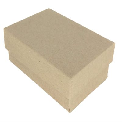 888 Display - Pack of 50 Boxes of 2 5/8" x 1 1/2" x 1" Kraft Brown Matte Finish Cotton Filled Jewelry Boxes