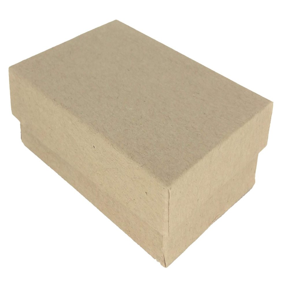 888 Display - Pack of 50 Boxes of 2 5/8" x 1 1/2" x 1" Kraft Brown Matte Finish Cotton Filled Jewelry Boxes