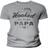 Hooked On Being Papa - Funny Papa Fishing Shirt for Men - F/Sport Grey-2X view 1
