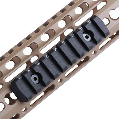 TuFok Picatinny Rail Section - Thin 0.27in Height Adapter Mount - Alumimun 9-Slot Black