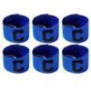 Onwon 6 Pieces Elastic Soccer Captain Armband Adjustable Football Basketball Player Bands for Adult Youth (Blue) view 1