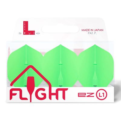 LSTYLE L1 Standard Dart Flights  EZ  Neon Green  1 Set  Pre-Molded
