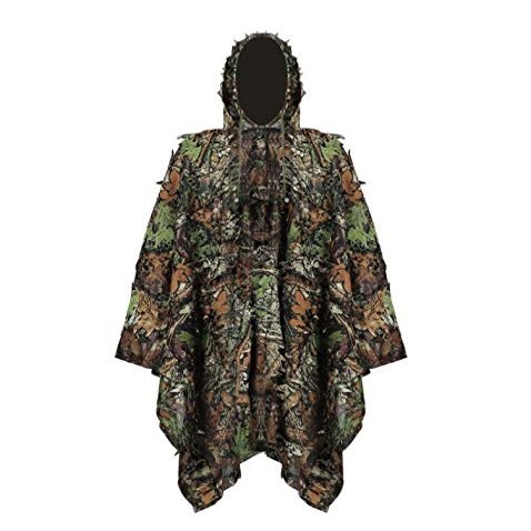 Hunting Suit,Camouflage Cloak ,Geely Clothing Ghillie Suit Camo Birdwatching Poncho Sniper Set Yowie Clothes military Leaf Leaves, for Cs Woodland Games Army Adult 3d Outdoor Encryption Reinforcement