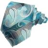 Geotae Zerun New Classic Striped Check Paisley JACQUARD WOVEN Silk Men's Tie Necktie (Striped Turquoise/Purple) view 1