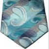 Geotae Zerun New Classic Striped Check Paisley JACQUARD WOVEN Silk Men's Tie Necktie (Striped Turquoise/Purple) view 3