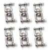 Flomore M4 Swivel Double Shackle 304 Stainless Steel Boat Anchor Chain Connectors (Pack of 6)