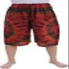 RaanPahMuang Pullstring Short Tie Dye Pants Rayon Fabric, Medium-Large, Burgundy/Dark Orange/Multi-Coloured view 1