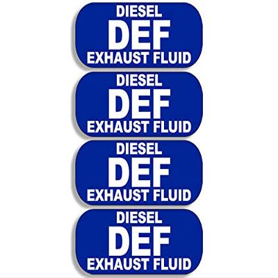 4 Pack: 1x3 inch Blue DEF Diesel Exhaust Fluid Stickers - bio nox bluetech Truck Vinyl Decal Sticker Car Waterproof Car Decal Bumper Sticker