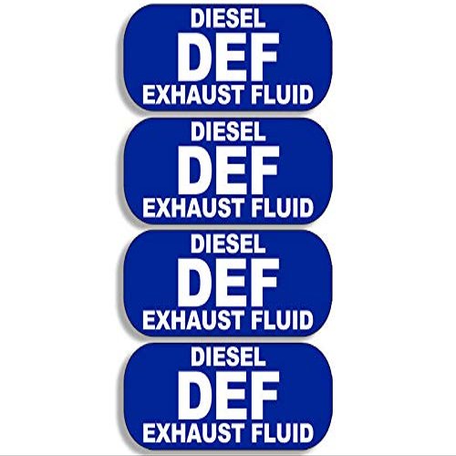 4 Pack: 1x3 inch Blue DEF Diesel Exhaust Fluid Stickers - bio nox bluetech Truck Vinyl Decal Sticker Car Waterproof Car Decal Bumper Sticker