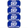 4 Pack: 1x3 inch Blue DEF Diesel Exhaust Fluid Stickers - bio nox bluetech Truck Vinyl Decal Sticker Car Waterproof Car Decal Bumper Sticker view 1