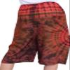 RaanPahMuang Pullstring Short Tie Dye Pants Rayon Fabric, Medium-Large, Rufous Orange/Multi-Coloured view 2