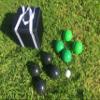 BuyBocceBalls Listing - Unique Bocce Set - 107mm with Green and Black Balls, Black Bag view 1