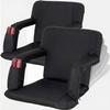 Oteymart Set of 2 Stadium Seats for Bleachers, Reclining Bleacher Chairs with Back Support and Cushion, Waterproof Floor Seats with Armrests for Sport Events Camping Outdoor view 1