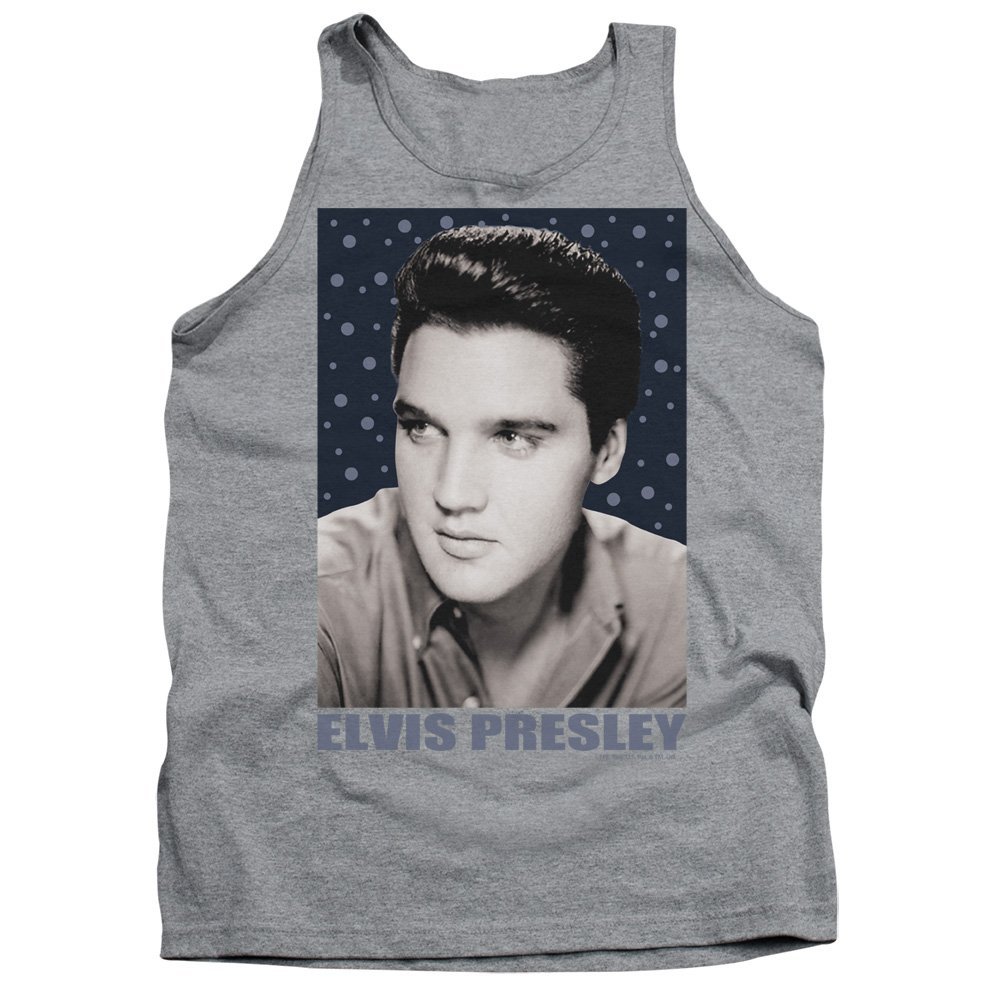 Trevco Elvis Presley Blue Sparkle Unisex Adult Tank Top for Men and Women, 2X-Large