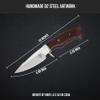 BIGCAT ROAR Predator Hunter D2 Steel - Handmade Fixed Blade Hunting Knife 10" - Walnut Wood Handle & Leather Belt Sheath - Bushcraft Camping Skinning & Survival Knife - Collector Hunter Men Gifts view 2