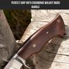 BIGCAT ROAR Predator Hunter D2 Steel - Handmade Fixed Blade Hunting Knife 10" - Walnut Wood Handle & Leather Belt Sheath - Bushcraft Camping Skinning & Survival Knife - Collector Hunter Men Gifts view 4