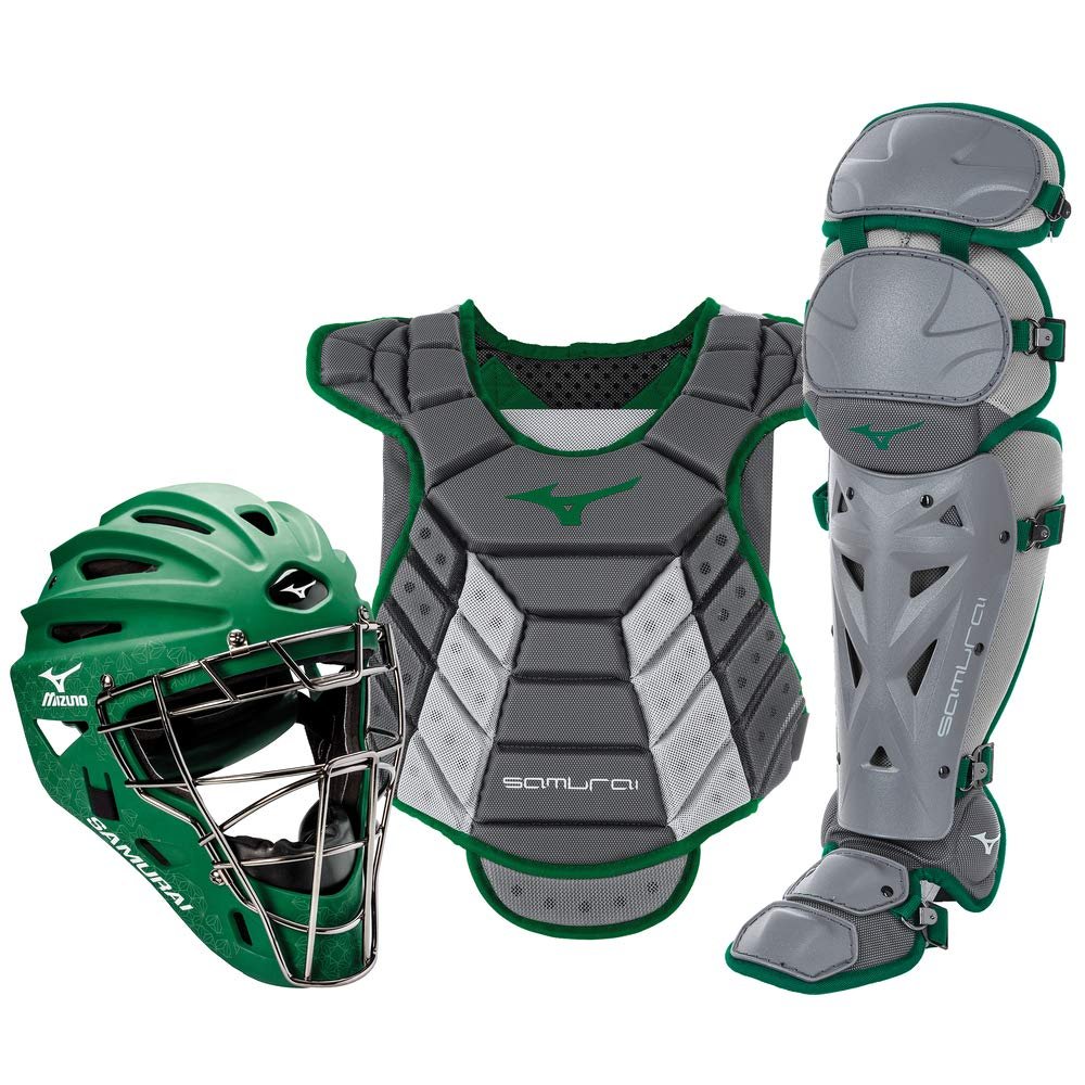 Mizuno Samurai Womens Boxed Catcher's Gear Set, Grey-Forest, 13-15" Women's