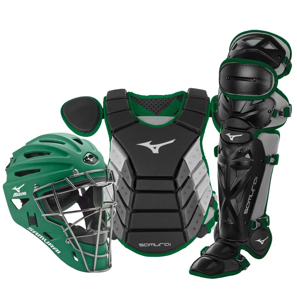 Mizuno Samurai Adult Baseball Boxed Catcher's Gear Set , Black-Forest, 15" Men's Adult
