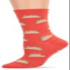 K. Bell Socks Women's Food & Drink Novelty Casual Crew Socks, Tacos (red), Shoe Size: 4-10 view 1