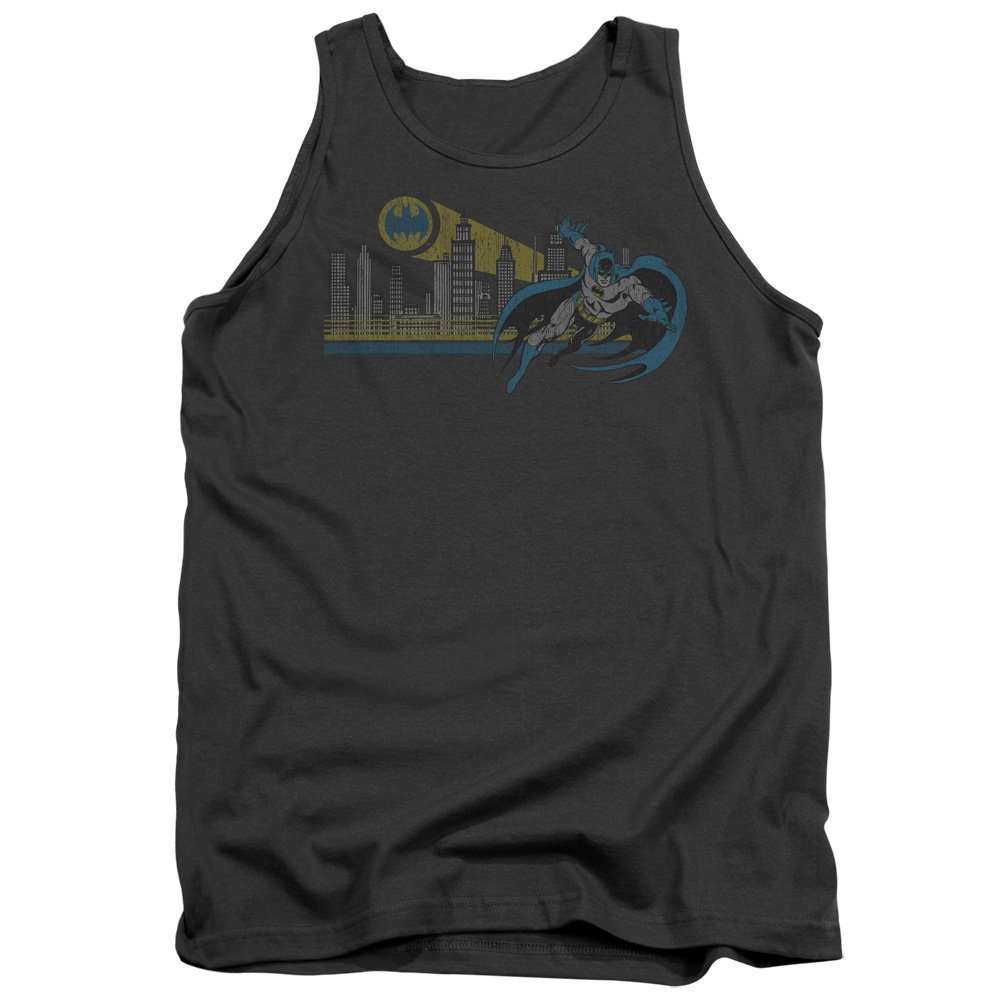 Dc Gotham Retro Unisex Adult Tank Top for Men and Women, 2X-Large Charcoal