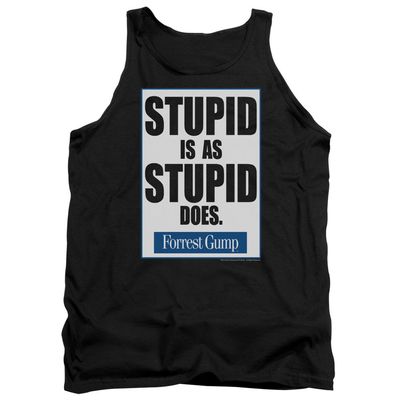 Trevco Forrest Gump Stupid is Unisex Adult Tank Top for Men and Women, 2X-Large Black