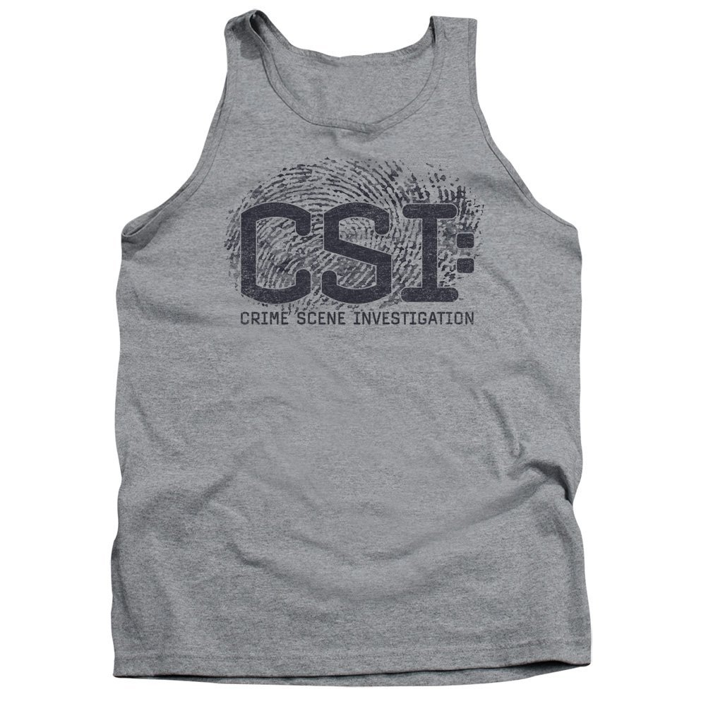 Csi Distressed Logo Unisex Adult Tank Top for Men and Women, 2X-Large Athletic Heather