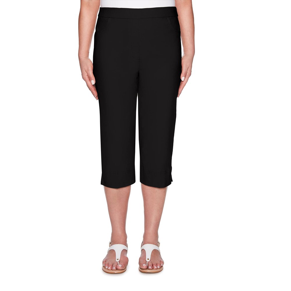 Alfred Dunner womens Plus-size Allure Clam Digger Capri Casual Pants, Black, 16 Plus