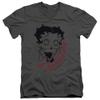 Betty Boop Classic Zombie Unisex Adult V-Neck T Shirt for Men and Women, 2X-Large Charcoal view 1