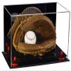 Better Display Cases Acrylic Baseball Catchers Glove Display Case with Mirror and Red Risers (A011/V16) view 1