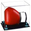 Better Display Cases Clear Acrylic Single or Double Boxing Glove Display Case with Light Blue Risers (A011-BLR) view 1