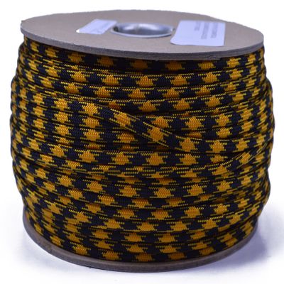 10', 25', 50', 100, 250', 1000' Hanks of Parachute 550 Cord Type III 7 Strand Paracord - Goldenrod and Black - 250 Foot Spool