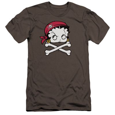 Betty Boop Pirate Unisex Adult Canvas Brand T Shirt for Men and Women, 2X-Large Charcoal